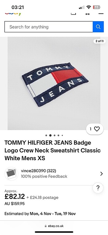 s Beden Tommy hilfiger jeans badge crew neck beyaz sweatshirt