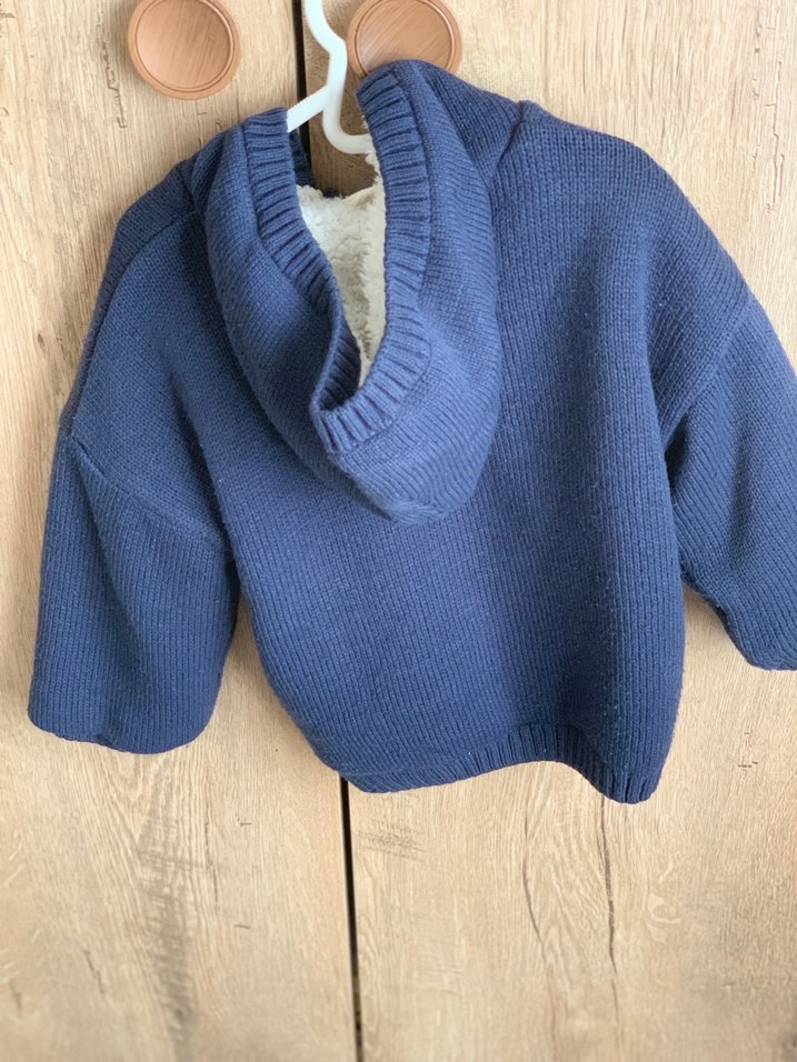 Kapüşonlu Erkek Çocuk Triko Hırka - Görsel 2