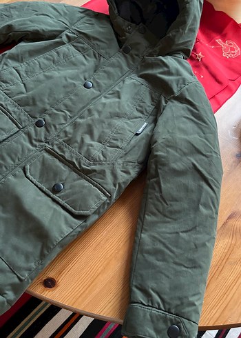 Erkek Çocuk yeşil koyu Düğmeli Kaban - Görsel 2