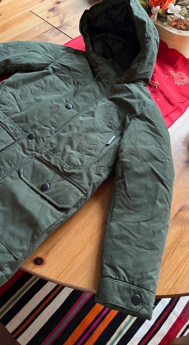 Erkek Çocuk yeşil koyu Düğmeli Kaban - Görsel 2