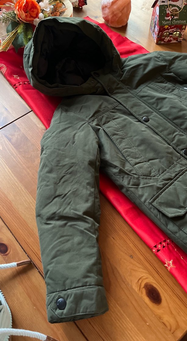 Erkek Çocuk yeşil koyu Düğmeli Kaban - Görsel 3