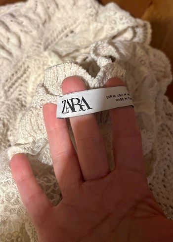 Bohem V Yakalı Nakışlı Beyaz Örgü Kazak - Görsel 5