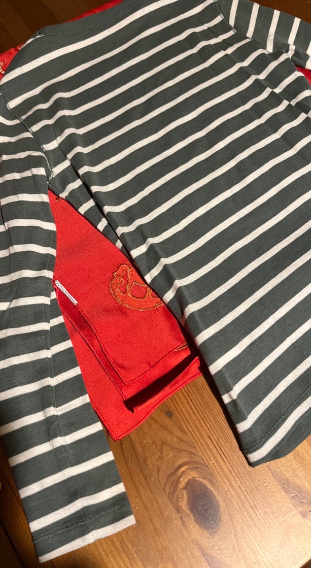 Gri Çizgili uzun kollu erkek çocuk Tişört - Görsel 5