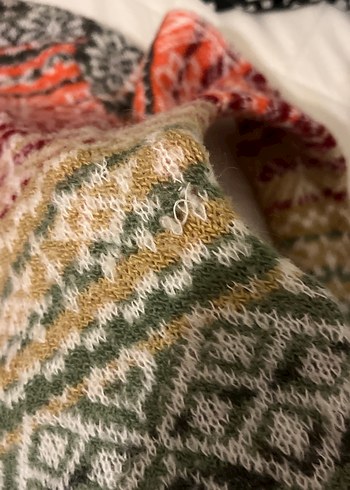 Bohem Çok Renkli Balıkçı Yaka Örgü Kadın Kazak 
Benetton - Görsel 5