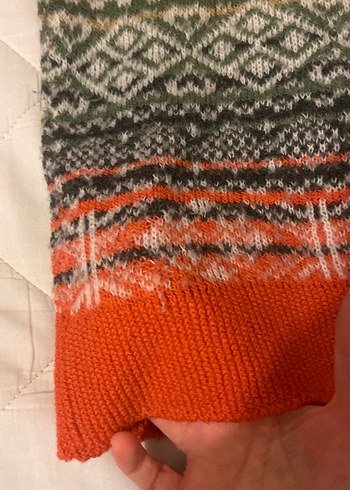 Bohem Çok Renkli Balıkçı Yaka Örgü Kadın Kazak 
Benetton - Görsel 4