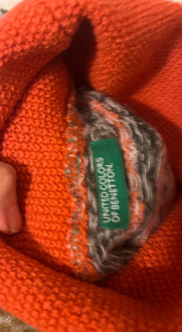 Bohem Çok Renkli Balıkçı Yaka Örgü Kadın Kazak 
Benetton - Görsel 2