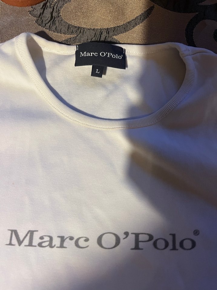 Beyaz kadın Kısa Kollu Pamuklu Tişört marco Polo - Görsel 2