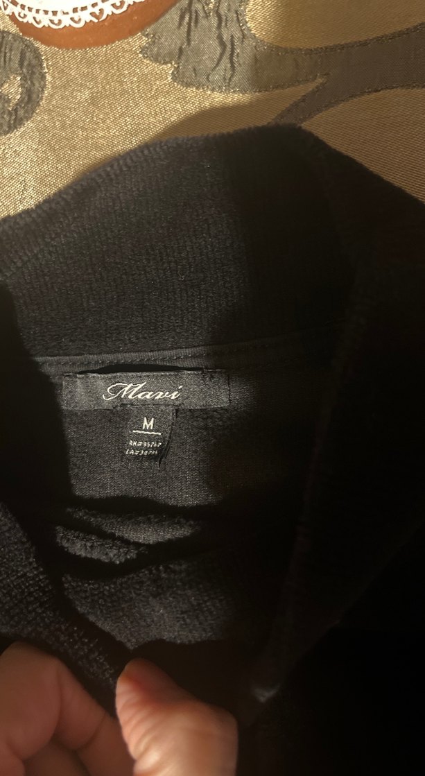 Kadın Siyah polar Uzun Kollu Bluz, Mavi Jeans - Görsel 4