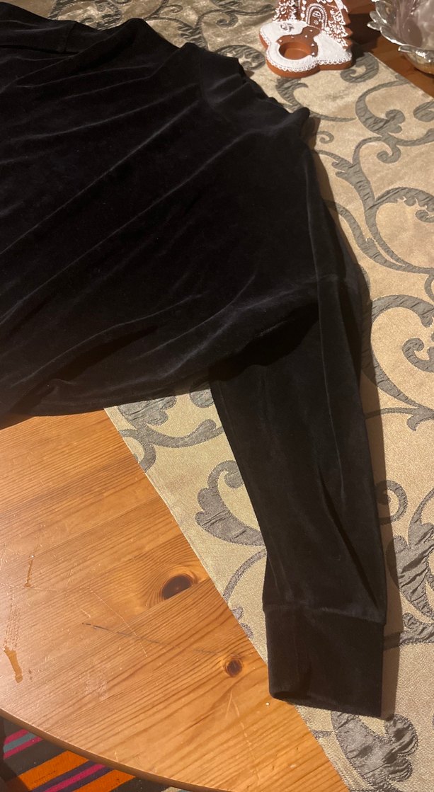 Kadın Siyah polar Uzun Kollu Bluz, Mavi Jeans - Görsel 2