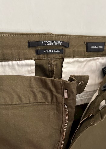 Scotch & Soda Kadın koyu yeşil Keten Rahat Pantolon