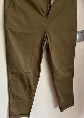 Kadın koyu yeşil Keten Rahat Pantolon