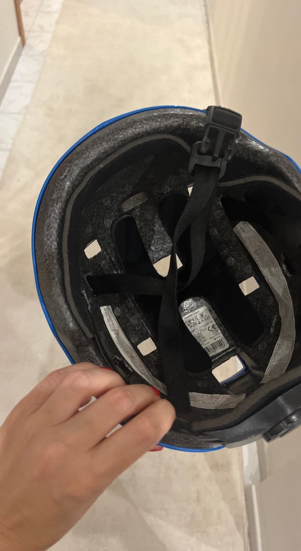 Mavi Plastik Motosiklet Kaskı Velcro - Görsel 2