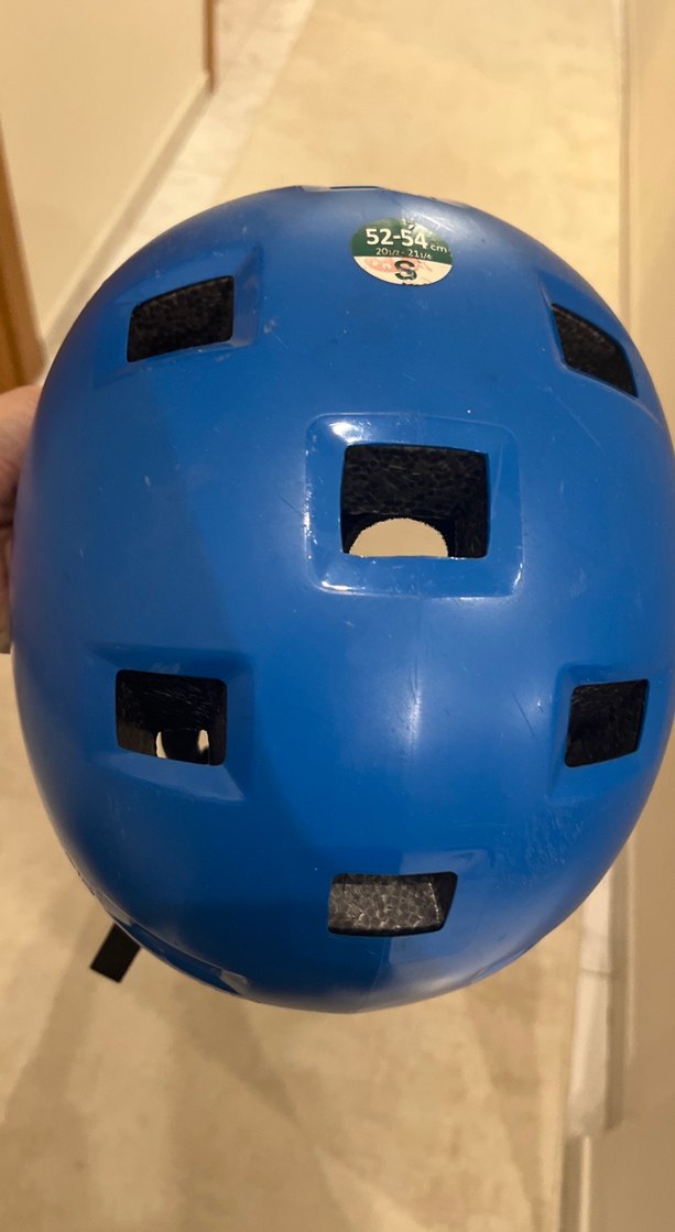 Mavi Plastik Motosiklet Kaskı Velcro - Görsel 4