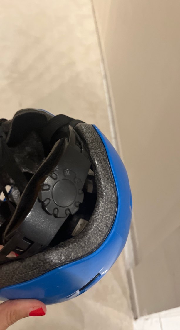 Mavi Plastik Motosiklet Kaskı Velcro - Görsel 3