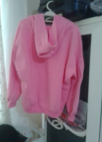 38 Beden Pembe V Yaka Kadın Sweatshirt