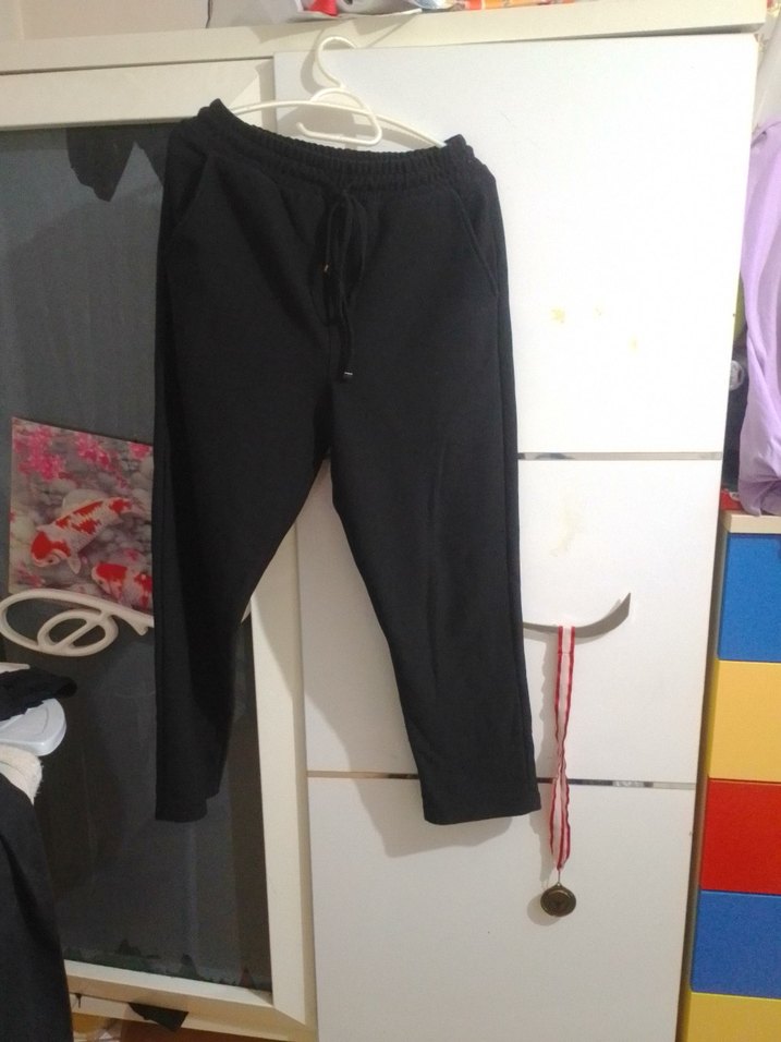 erkek Siyah Rahat Kesim Eşofman Altı - Görsel 2