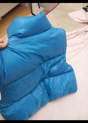 Kadın Mavi Fermuarlı Şişme Yelek - Görsel 4