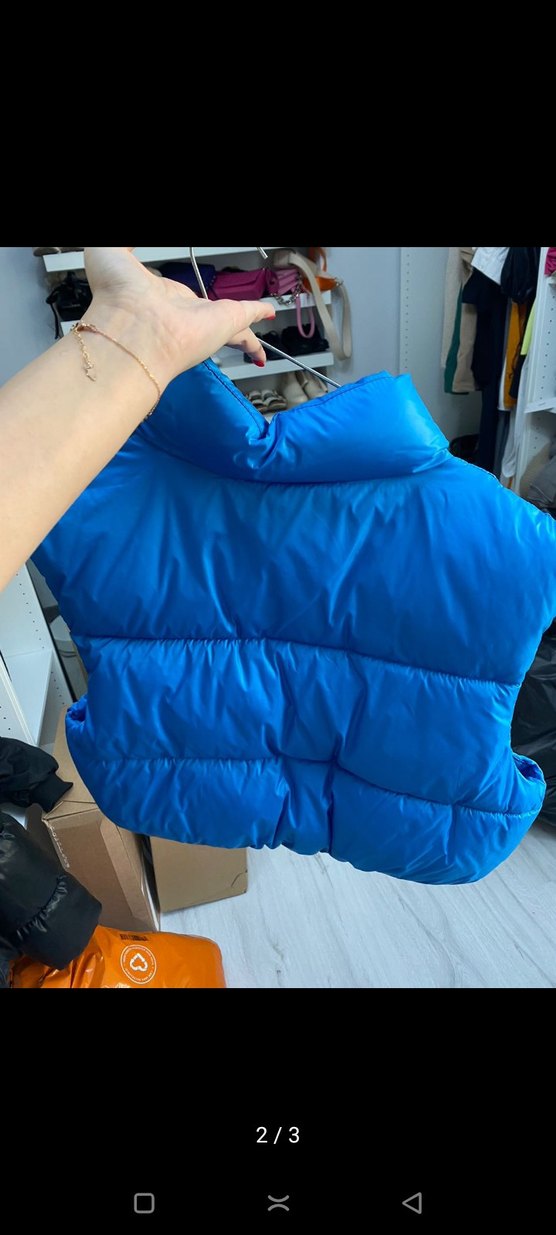 Kadın Mavi Fermuarlı Şişme Yelek - Görsel 2