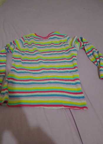 Renkli Çizgili Uzun Kollu Kız Tişörtü - Görsel 2