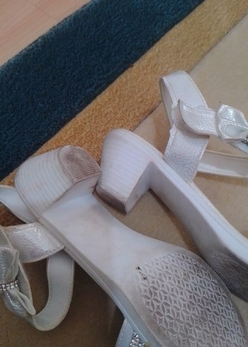 Beyaz Simli Dolgu Topuklu Kız çocuk Abiye Ayakkabı - Görsel 6