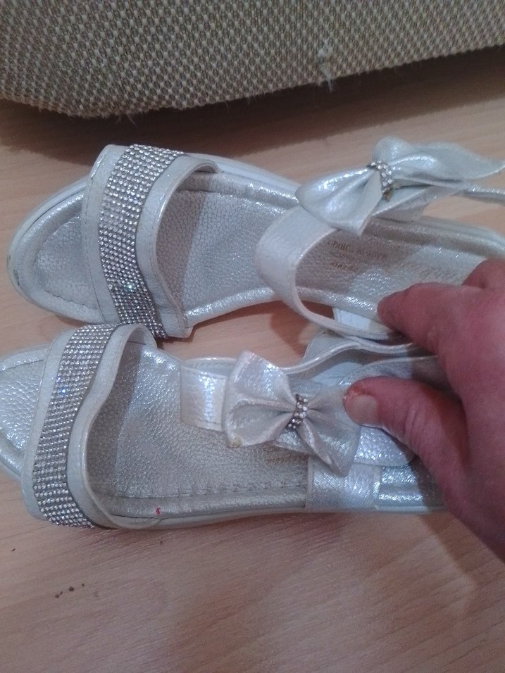 Beyaz Simli Dolgu Topuklu Kız çocuk Abiye Ayakkabı - Görsel 3