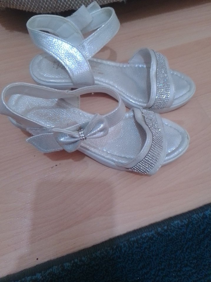 Beyaz Simli Dolgu Topuklu Kız çocuk Abiye Ayakkabı - Görsel 5