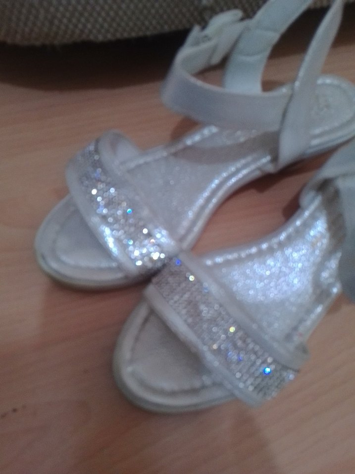 Beyaz Simli Dolgu Topuklu Kız çocuk Abiye Ayakkabı - Görsel 2