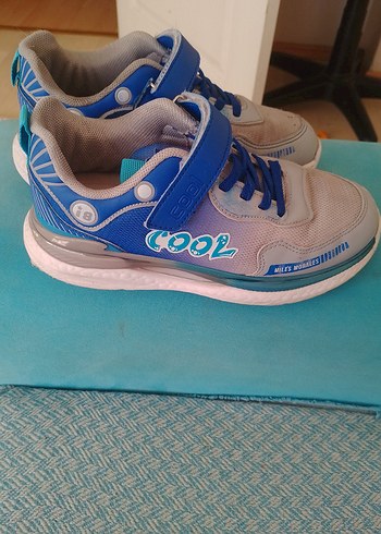 Gri Mavi Erkek Çocuk Bağcıklı voleybol ayakkabısı - Görsel 4