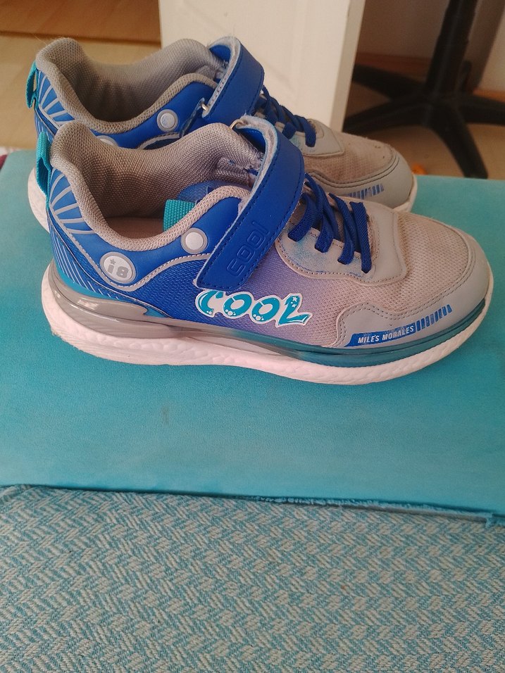 Gri Mavi Erkek Çocuk Bağcıklı voleybol ayakkabısı - Görsel 4