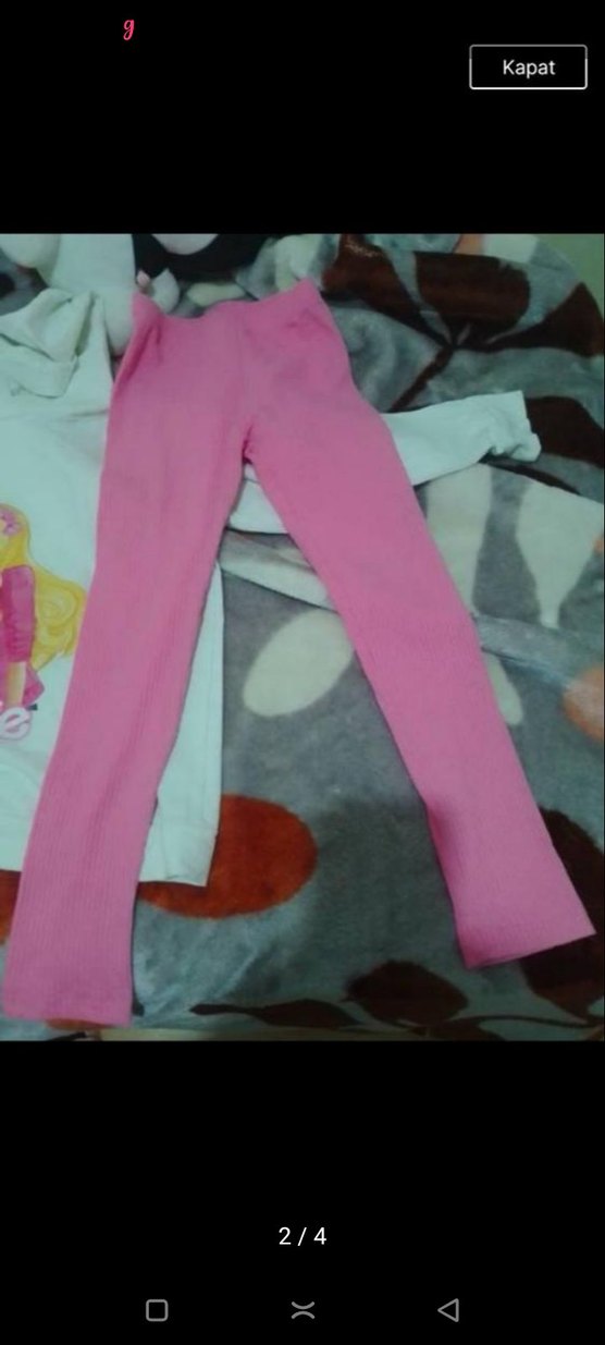 Kız Çocuk Pembe Elastik Tayt ve sweatshirt - Görsel 3