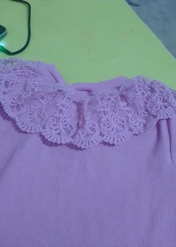 Kız Çocuk Pembe Uzun Kollu Fırfırlı Sweatshirt - Görsel 3