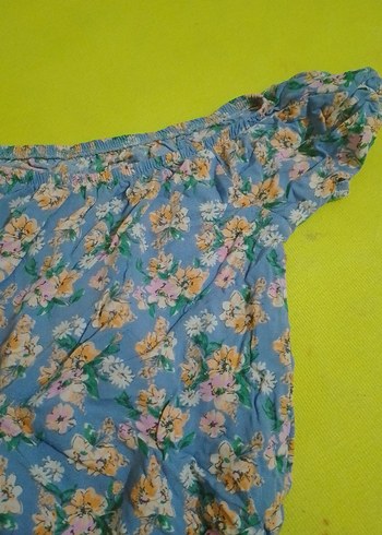 Mavi Straplez Mini Bluz - Görsel 3