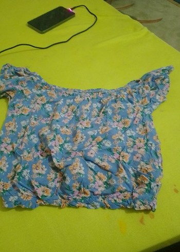 Mavi Straplez Mini Bluz - Görsel 2