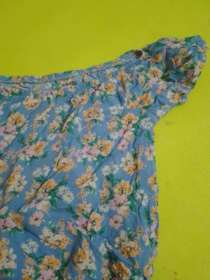 Mavi Straplez Mini Bluz - Görsel 3