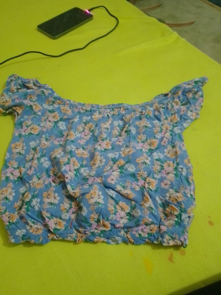 Mavi Straplez Mini Bluz - Görsel 2