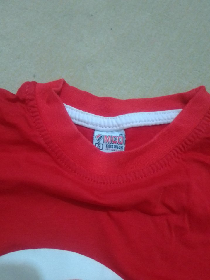 Kısa Kollu Kırmızı kız çocuk Tişört - Görsel 2