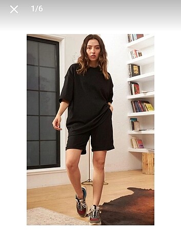 Oversize t-shirt şort takım - Görsel 2