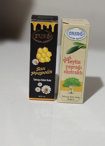 Ersağ sıvı propolis ve zeytin yaprağı