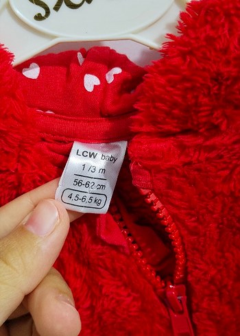 Kapüşonlu Kız Bebek Kırmızı Kürklü Tulumu - Görsel 3