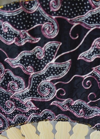 universal Beden Bambu yelpaze batik desenli