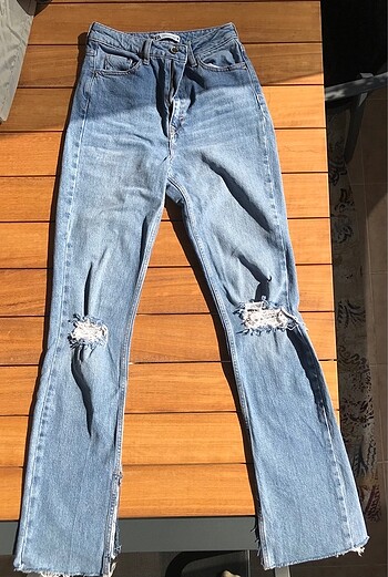 Zara ispanyol paça yırtık jeans
