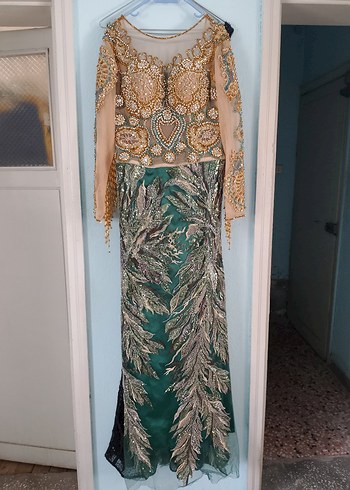 Uzun İşlemeli Bohem Kadın Abiye Elbise - Görsel 3