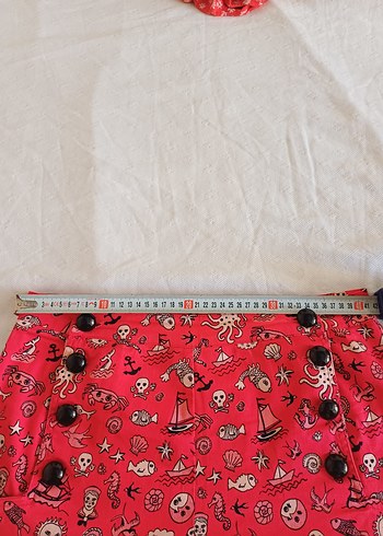 Düğmeli Renkli Desenli Mini Şort - Görsel 10