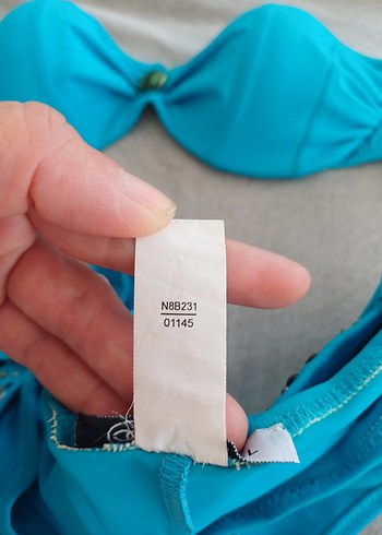 Channel turkuaz Mini Kemerli Bikini Takımı - Görsel 6