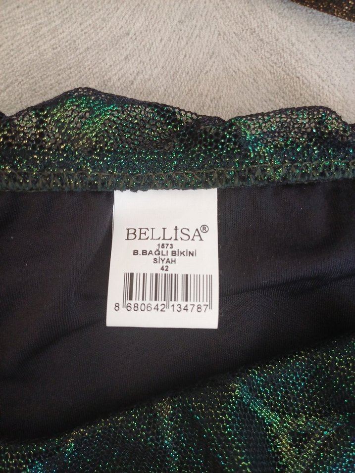 Yeşil Yılan Desenli Fırfırlı Mini Bikini - Görsel 2