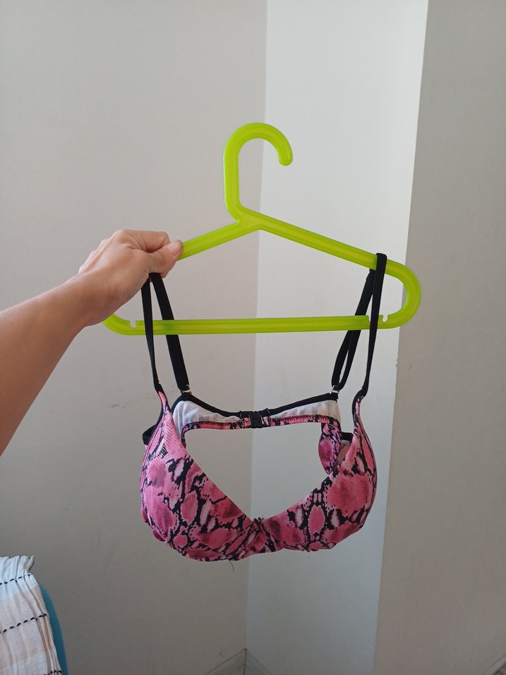 Pembe Yılan Desenli Sporcu Sütyeni Bikini - Görsel 5