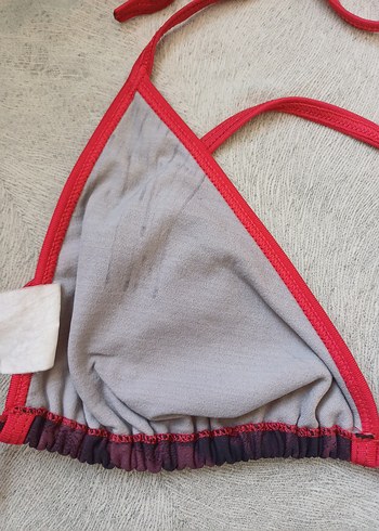 40 Beden kırmızı Renk Kırmızı Bağlamalı Strappy Bikini Üstü