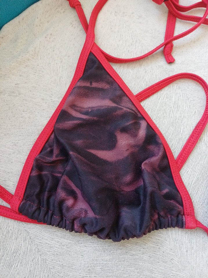 Kırmızı Bağlamalı Strappy Bikini Üstü - Görsel 3