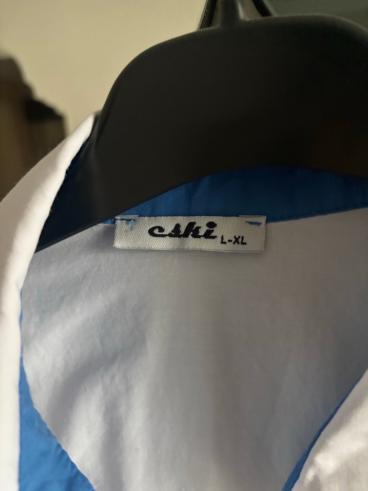 Uzun Kollu Baskılı Beyaz Gömlek - Görsel 3