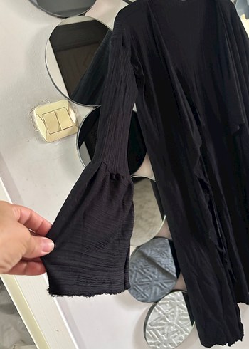 Siyah Uzun Kollu Gotik Kadın Sabahlık ceket elbise - Görsel 5